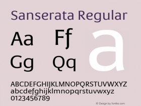 Sanserata Version 1.002 Font Sample