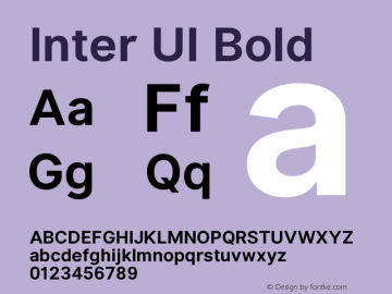 Inter UI Bold 2.5;86daccf Font Sample