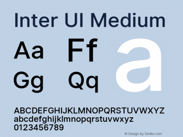 Inter UI Medium 2.5;86daccf Font Sample