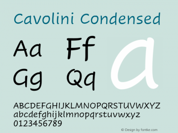 Cavolini Condensed Version 1.00, build 8, s3 Font Sample