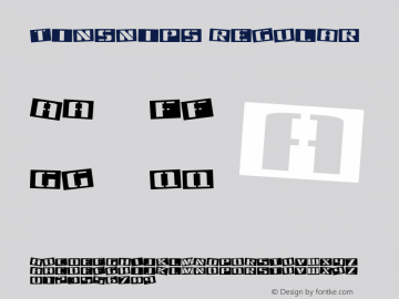 Tinsnips Regular Macromedia Fontographer 4.1 10/27/97 Font Sample