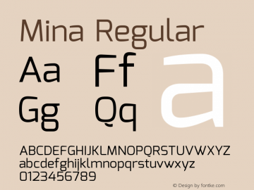 Mina Version 1.000 Font Sample