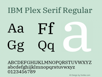 IBM Plex Serif Version 2.1 Font Sample