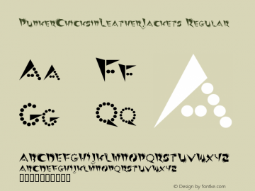PunkerChicksinLeatherJackets Regular Macromedia Fontographer 4.1 10/27/96图片样张