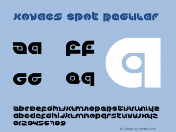 Kovacs Spot Version 2.0; 2016 Font Sample