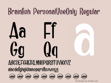 Brainfish_PersonalUseOnly Version 001.000 Font Sample