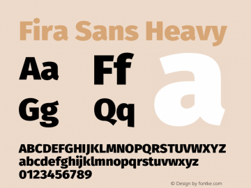 Fira Sans Heavy Version 4.301;PS 004.301;hotconv 1.0.88;makeotf.lib2.5.64775图片样张