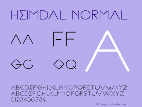 Heimdal Normal Version 1.000 Font Sample