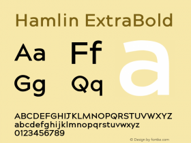 Hamlin ExtraBold Version 1.000 Font Sample