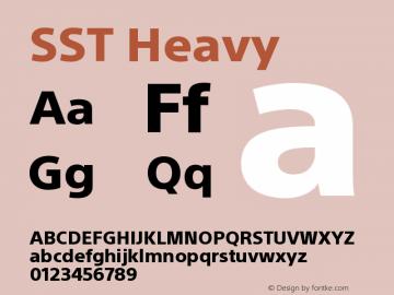 SST Heavy Version 1.10 Font Sample