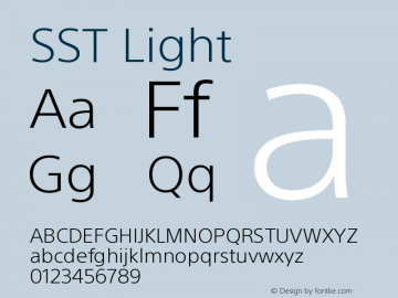 SST Light Version 1.10 Font Sample