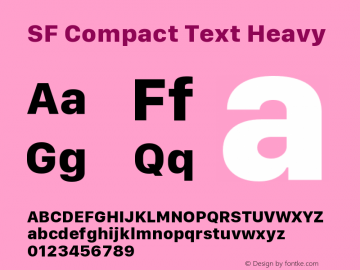 SF Compact Text Heavy Version 1.00 December 6, 2016, initial release Font Sample