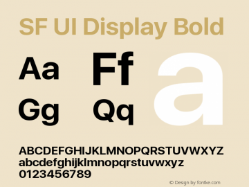SF UI Display Bold Version 1.00 December 6, 2016, initial release Font Sample