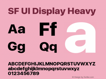 SF UI Display Heavy Version 1.00 December 6, 2016, initial release Font Sample
