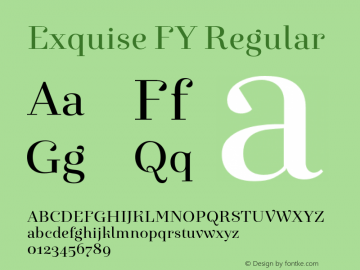 ExquiseFY-Regular Version 1.902 Font Sample