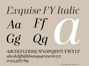 ExquiseFY-Italic Version 1.902 Font Sample