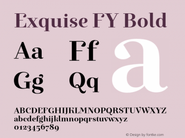 ExquiseFY-Bold Version 1.902 Font Sample