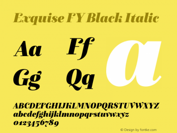 ExquiseFY-BlackItalic Version 1.902 Font Sample