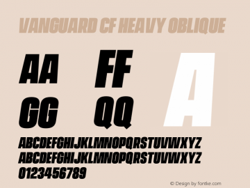 Vanguard CF Heavy Oblique Version 1.200;PS 001.200;hotconv 1.0.88;makeotf.lib2.5.64775图片样张
