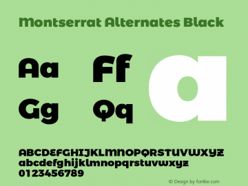 MontserratAlternates-Black Version 3.100;PS 003.100;hotconv 1.0.88;makeotf.lib2.5.64775图片样张