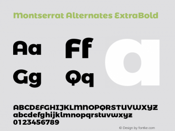 MontserratAlternates-ExtraBold Version 3.100;PS 003.100;hotconv 1.0.88;makeotf.lib2.5.64775图片样张