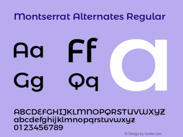 MontserratAlternates-Regular Version 3.100;PS 003.100;hotconv 1.0.88;makeotf.lib2.5.64775图片样张
