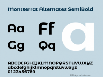 MontserratAlternates-SemiBold Version 3.100;PS 003.100;hotconv 1.0.88;makeotf.lib2.5.64775图片样张