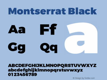Montserrat-Black Version 3.100;PS 003.100;hotconv 1.0.88;makeotf.lib2.5.64775 Font Sample