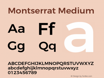 Montserrat-Medium Version 3.100;PS 003.100;hotconv 1.0.88;makeotf.lib2.5.64775 Font Sample