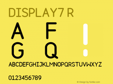 DISPLAY7 Version 1.00 Font Sample