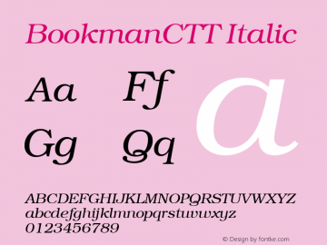 BookmanCTT Italic 1.000.000图片样张