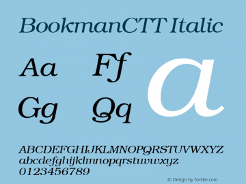 BookmanCTT Italic 1.000.000图片样张