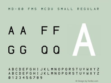 MD-80 FMS MCDU Small Version 1.00 November 25, 2006, initial release Font Sample