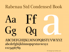 RabenauStd-CondensedBook Version 1.00 Font Sample