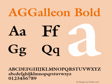 AGGalleon Bold 1.0 Wed Mar 23 09:15:39 1994 Font Sample