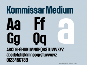 Kommissar-Medium Version 2.000; 2016 Font Sample