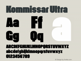 Kommissar-Ultra Version 2.000; 2016 Font Sample