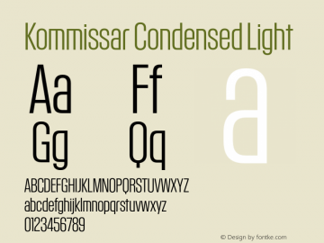 KommissarCond-Light Version 2.000; 2016 Font Sample