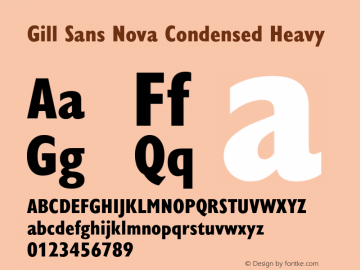 Gill Sans Nova Condensed Heavy Version 1.00 Font Sample