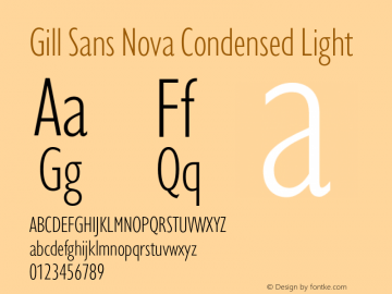 Gill Sans Nova Condensed Light Version 1.00 Font Sample