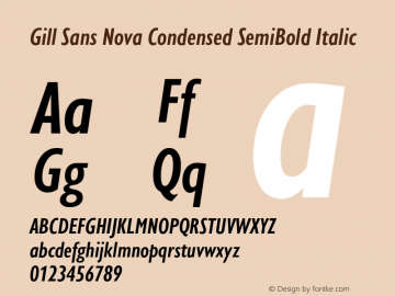 Gill Sans Nova Condensed SemiBold Italic Version 1.00图片样张