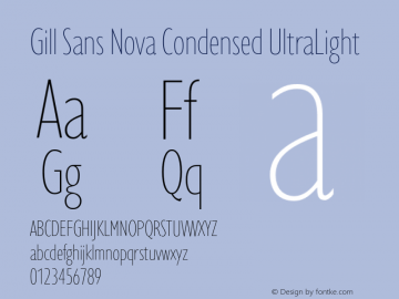 Gill Sans Nova Condensed UltraLight Version 1.00图片样张