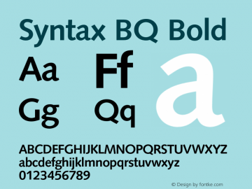 SyntaxBQ-Bold 001.000 Font Sample