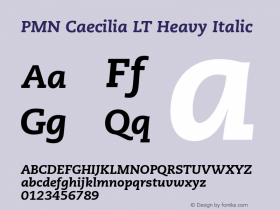 CaeciliaLT-HeavyItalic 006.000 Font Sample