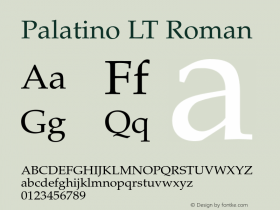 PalatinoLT-Roman 006.000 Font Sample