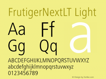 FrutigerNextLT-LightCond 001.000 Font Sample