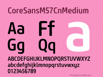 ☞Core Sans M 57 Cn Medium Version 1.000;com.myfonts.s-core.core-sans-m.cn-medium.wfkit2.3Xjq Font Sample