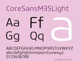 ☞Core Sans M 35 Light Version 1.000;com.myfonts.s-core.core-sans-m.light.wfkit2.3Xiu图片样张