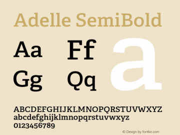 Adelle-SemiBold Version 1.001 Font Sample
