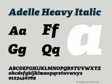 Adelle-HeavyItalic Version 1.001 Font Sample